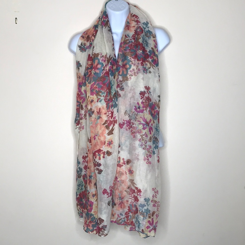 Lightweight Floral Scarf Wrap